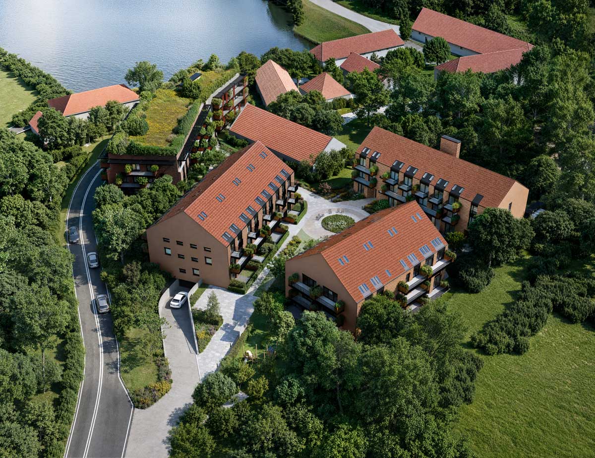 Vizualizace celého projektu (pohled z dronu)